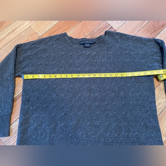 Ralph Lauren Sport Wool Rabbit Hair Gray Cable Knit Sweater Women's Size Large - Picture 12 of 12
